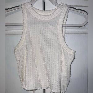 white designed summer top